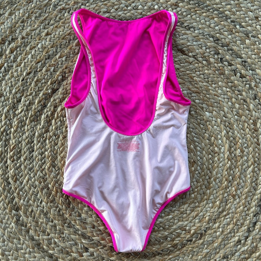 Victoria's Secret Swimsuit Size Small One-piece Hot Pink Scoop back Square Neck - Picture 5 of 8